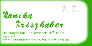 monika kriszhaber business card